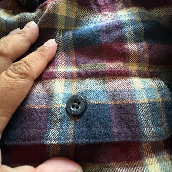 LL Bean Mens Fleece Lined Flannel Shirt Size 2XL Tall Plaid Shacket Heavyweight - Picture 5 of 10